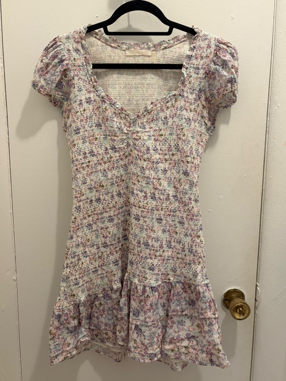 LoveShackFancy Trevor floral ruffle mini dress